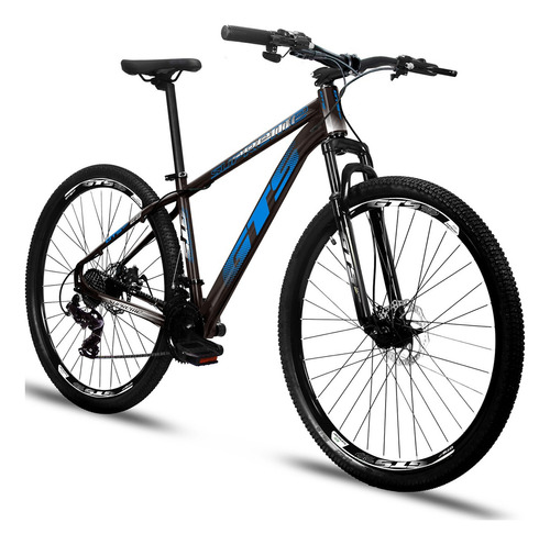 Bicicleta Aro 29 Gts Supreme Quadro Aluminio 24v Freio Disco Cor Preto/azul Tamanho Do Quadro 17  