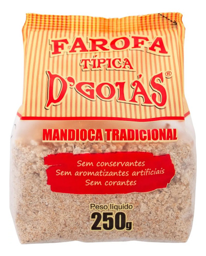 Farofa Mandioca Tradicional D'goiás 250g (6 Pacotes) Kit
