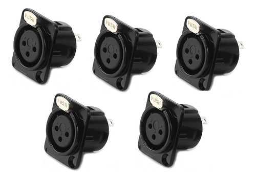 5 X Conectores De Chasis Canon Xlr Macho Para Empotrar 