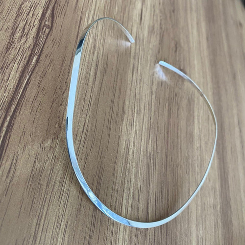 Imagen 4 de 10 de Collar Gargantilla De Plata .925 Ovalada Plana Mujer Agálea