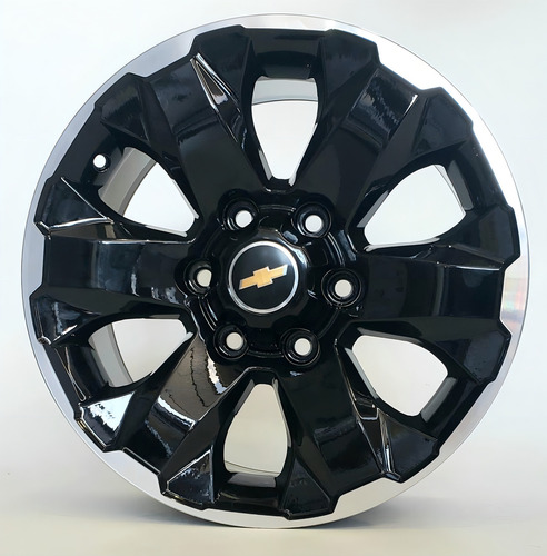 02 Rodas Nova S10 Aro 17 High Country Ltz (2 Unid)+bico Cor Preto Com Diamantado