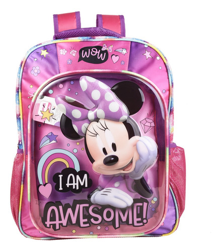 Mochila Niña Primaria Minnie Disney Panel 3d Original 174597