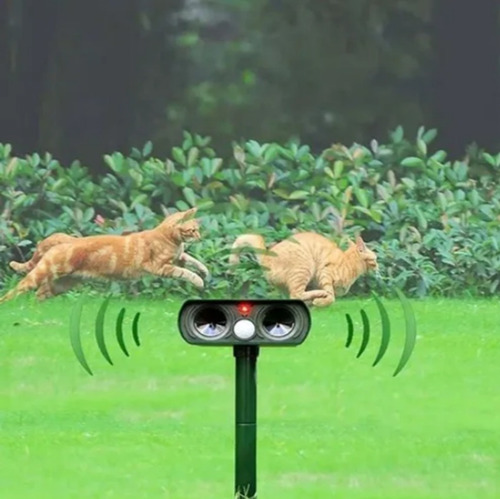 Disuasor Ultrasónico Para Gatos Con Sensor De Movimiento Y F