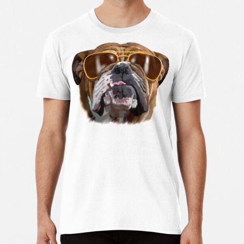 Remera Bulldog Con Gafas De Sol Algodon Premium