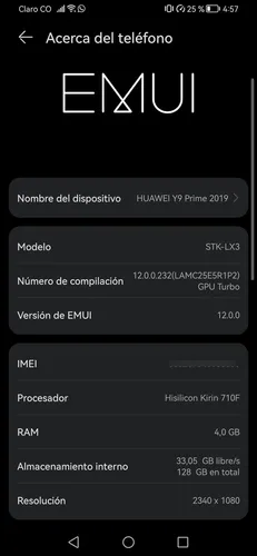 Celular Huawei Y9 Prime (Usado)