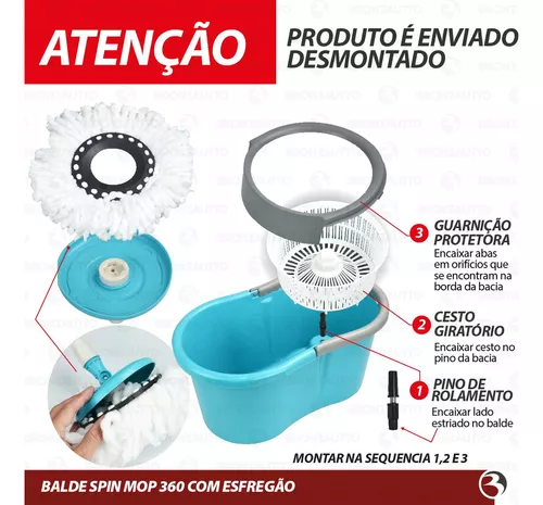 Balde Spin Mop 360 Com Esfregao