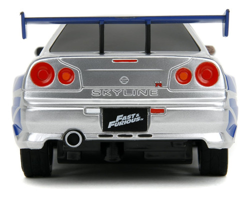 Carro com controle remoto Brian Nissan Skyline Fast And Furious, cor cinza