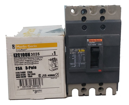 Disjuntor Merlin Gerin Ezc100n-3025 - 3polos 25a