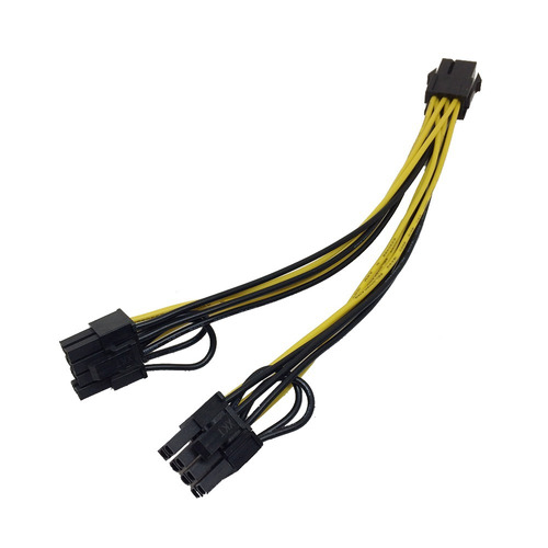 Cable Adaptador Para Gpu Pcie 6 Pin A 2 De 6+2 Pin Riser