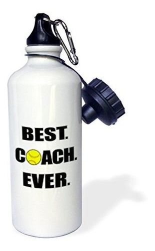 3drose Softball Best Coach Ever Sports Water Bottle, 21 Oz, 