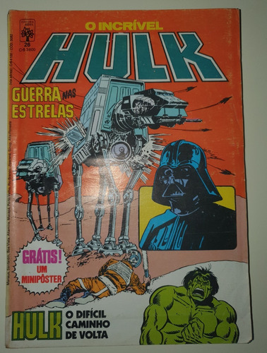 Gibi O Incrível Hulk N° 26 Com Pôster E Cartaz Estrela 1985