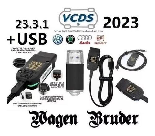 Vagcom 23.3 2023 Actualizable El Mejor Vw Audi Seat Con Usb