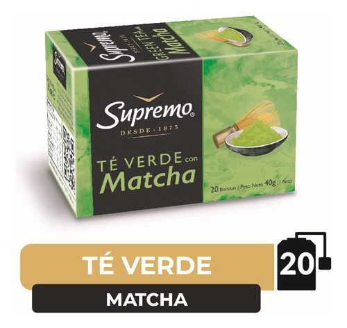 Té Verde Supremo Con Matcha 20 Bolsitas