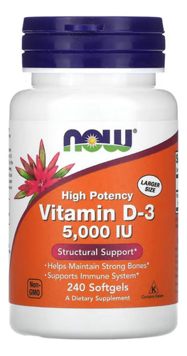 Now Foods Vitamina D3 5.000 Ui 240 Cápsulas