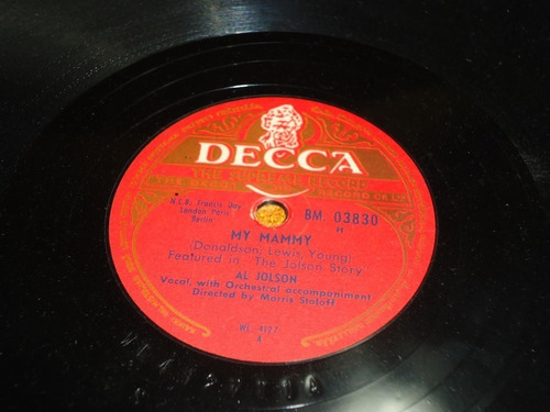 Pasta Al Jolson Orquesta Morris Stoloff Decca 03830 C62