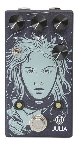 Pedal Julia Chorus y audio Vibrato Walrus en color azul