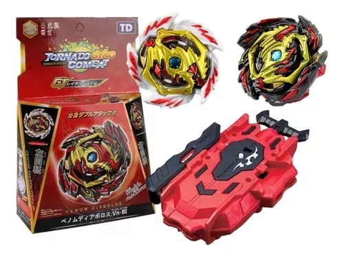 Lançador de Beyblade Corda B-00 com Rotação Dupla Amarelo na