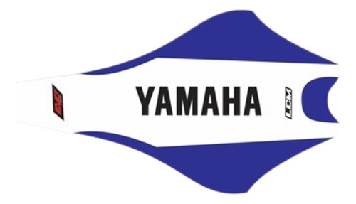 Funda Asiento Yamaha Blanca Azul Letra Negra Yfz 450r Lcm