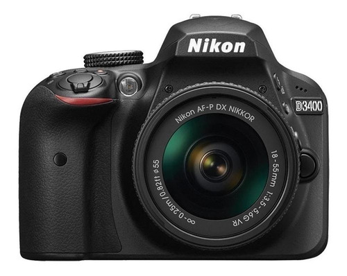  Nikon Kit D3400 + lente 18-55mm VR + lente 55-200mm VR II DSLR color  negro