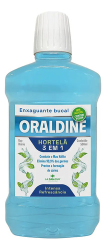 Enxaguante Bucal Oraldine Hortelã - 500ml - Sem Álcool
