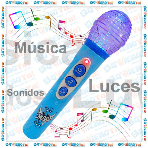 Imagen 8 de 10 de Micrófono Karaoke Infantil C/ Luces Sonidos Música Nene 2406