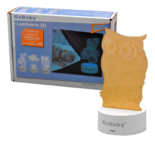 Luminaria Infantil 3d Luz Noturna Divertida 7 Opções De Cor