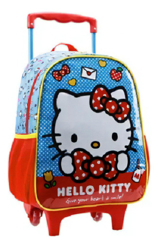 Mochila Infantil Escolar Com Rodinhas Hello Kitty 16 Xeryus