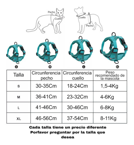 Imagen 4 de 4 de Pecheras Arnés Para Perros Y Gato 4 Kilos