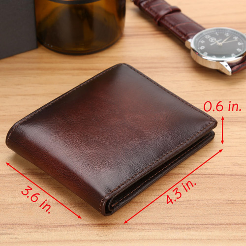 Carteira Masculina De Couro Genuíno Lelement, Carteira Com B