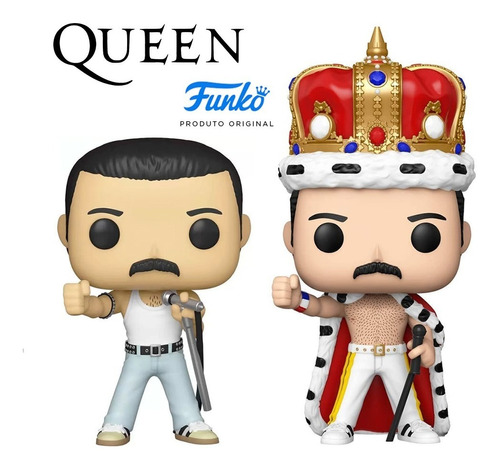 Kit Boneco Funko Pop Rocks Freddie Mercury 183 E 184 Queen