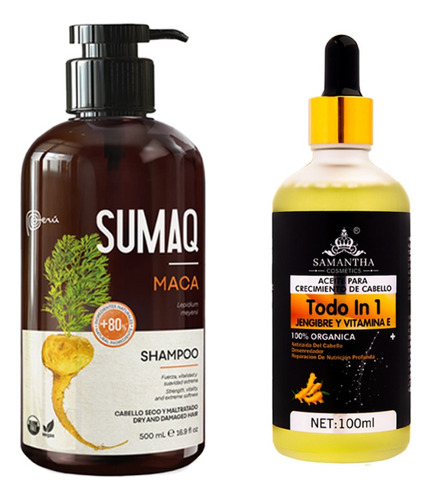 Shampoo Sumaq Maca + Aceite Capilar De Jengibre