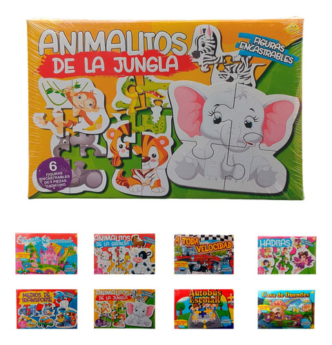 Rompecabezas Animales Jungla Infantil 6 Figuras 24 Piezas