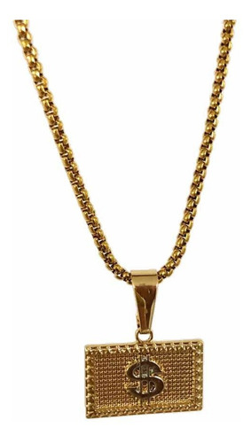 Corrente Masculina Cash Card Hip Hop Ouro 18 K (precinho)