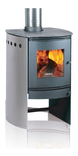 Imagen 1 de 6 de Salamandra Estufa Bosca Acero Inoxidable Leña S380i Spirit