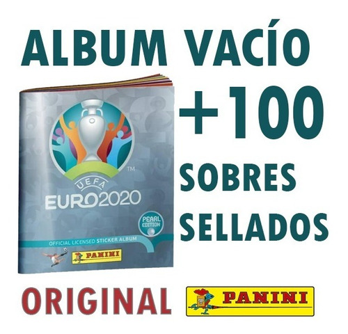 Euro 2020 Pearl Edition Panini Album Vacío + 100 Sobres