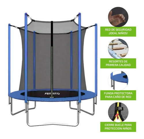 Imagen 4 de 10 de Cama Elastica 1.85 Metros Red Protectora Chicos Trampolin
