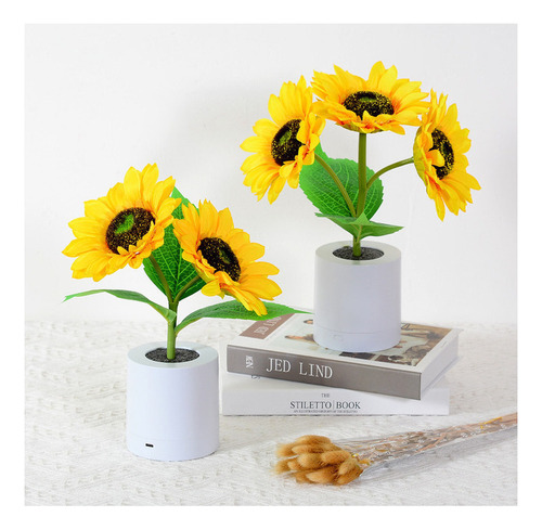 Y Girasol Recargable Led Simulación Habitación Luz De Noche