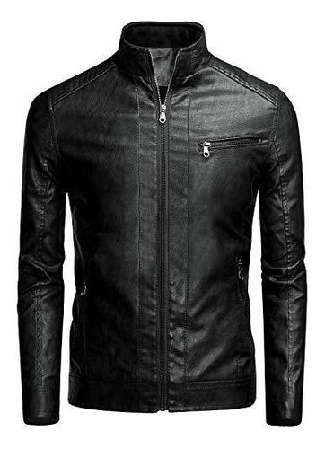 Jurex Para Hombre De La Chaqueta De Imitación De Cuero Negro