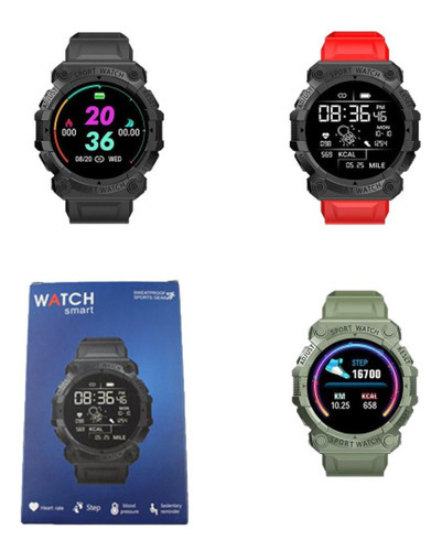 Reloj Inteligente Smartwatch Fd68 Verde Sueño Clima Deportes Color de la caja Azul