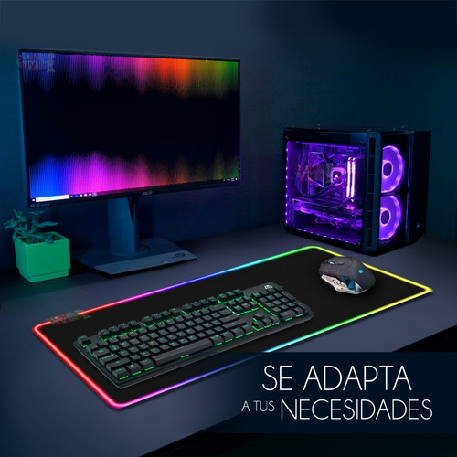 Mouse Pad Led Rgb 8 Modos De Iluminacion Antiderrapante Flexible 78cm * 30cm Mousepad