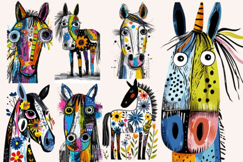 Imágenes Digitales Caballos Doodle 117773982