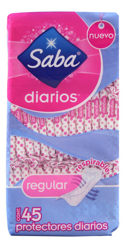 Protectores Saba Diarios Regular 45 Pzas