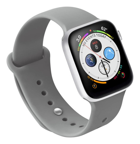 Malla De Silicona Deportiva Para Apple Watch 38/40 Mm. Gris