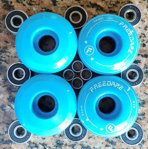 Ruedas De Skate Freedare De 52 Mm Con Rodamientos De Dureza