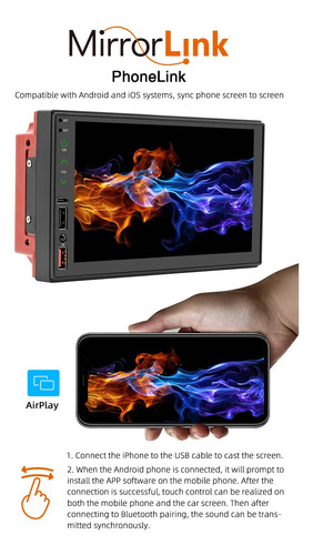 Jugador Mp5 Carplay Con Android Usb Dirección Auto Fm/am