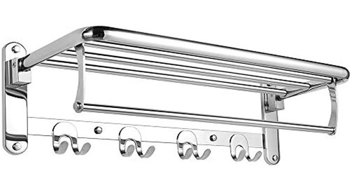 Imagen 1 de 3 de Hoonex - Toallero Plegable Para Baño De Pared Con Ganchos
