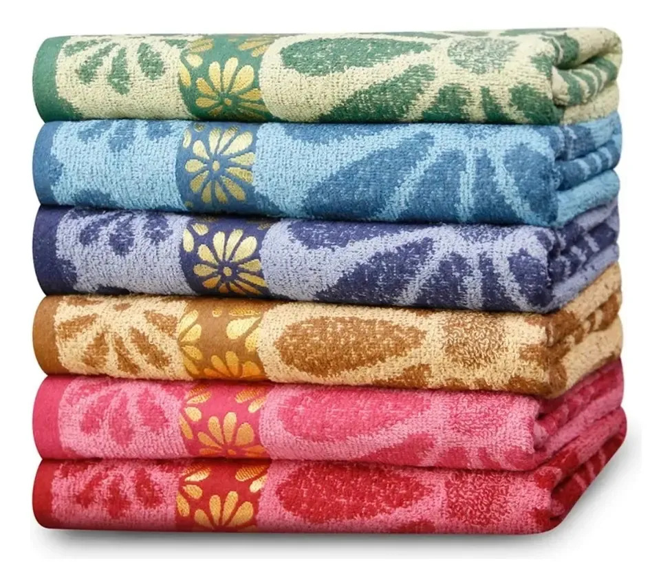 Kit 5 Toalhas De Banho Grande 140x70cm Bordada Felpuda Macia