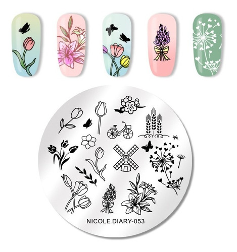 Nicole Diary Placa Sello Uñas Stamping Nd-053 Nd 53