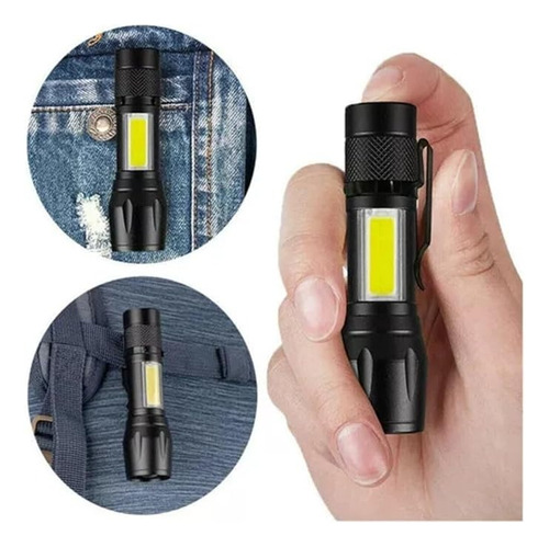 Mini Lanterna Led Tática 3 Modos Recarregável Camping
