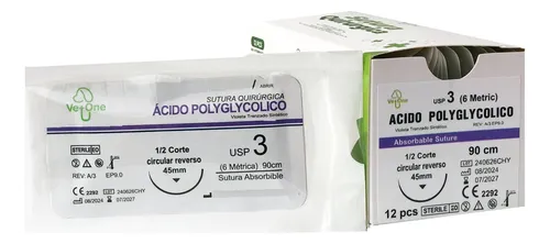 Sutura Acido Polyglicolic #3 Unidad